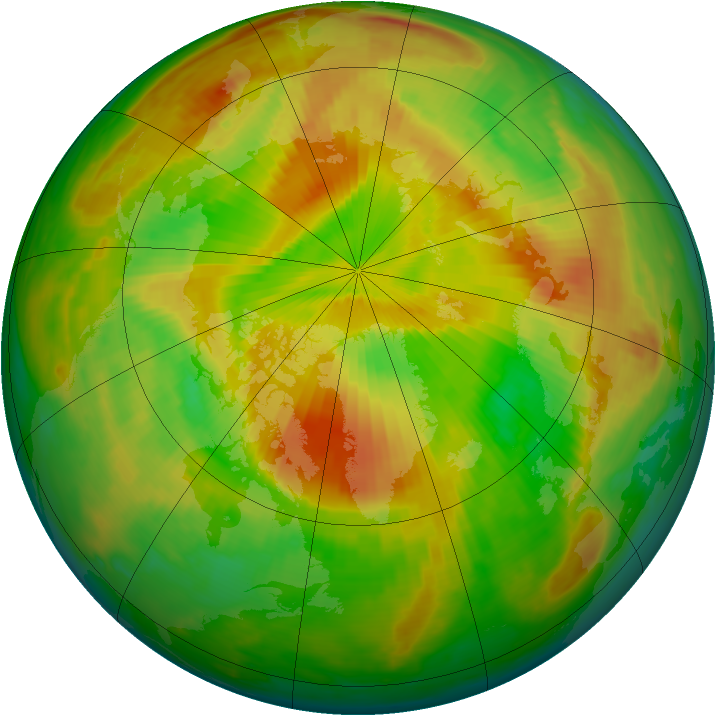Arctic ozone map for 17 May 1999